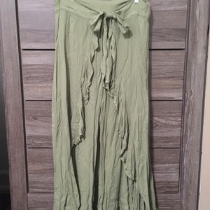 Free people pants with front tie wrap skirt